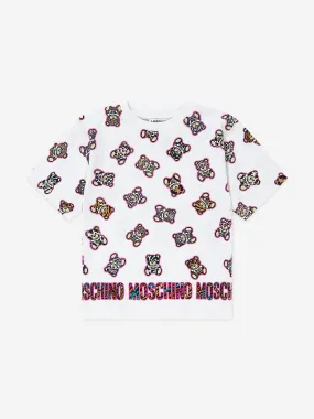 Moschino Girls Teddy Maxi T-Shirt in White