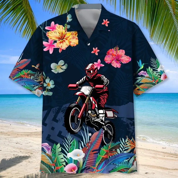 Motocross Vintage Hawaiian Shirt, Motocross Shirt Short Sleeve, Moto Dirt Bike Race Day Shirts