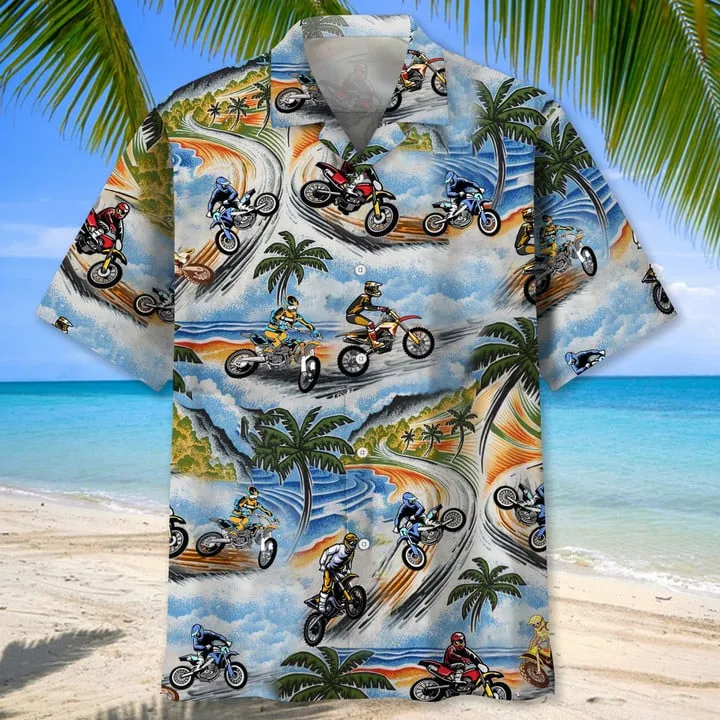 Motocross Vintage Hawaiian Shirt, Motocross Shirt Short Sleeve, Moto Dirt Bike Race Day Shirts