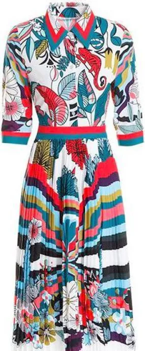 Multi Colored Printed Shirt-Dress