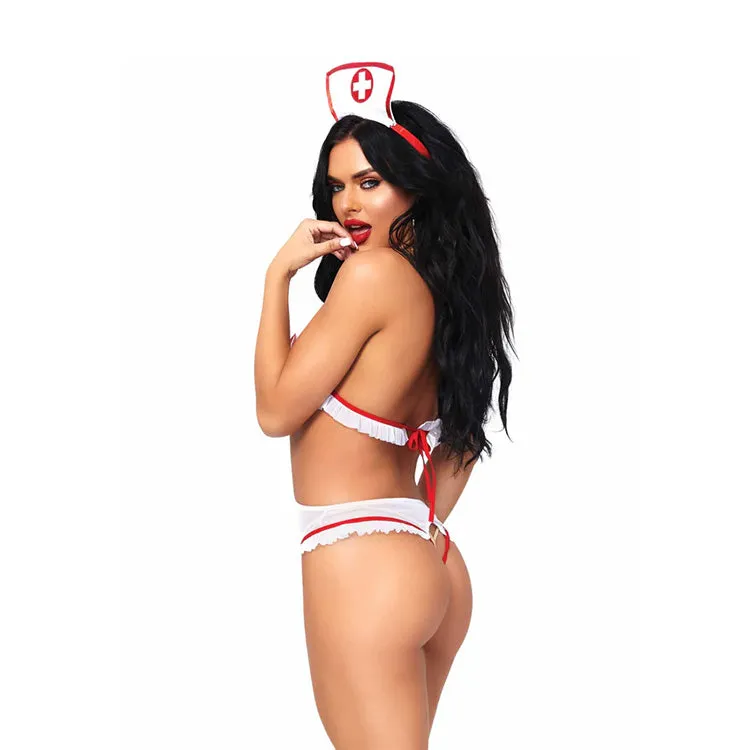 Naughty Nurse Crotchless Teddy Set