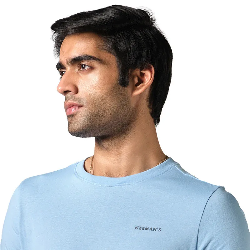 Neeman's Organic Cotton T-Shirt for Men | Easy Blue | Crew Neck