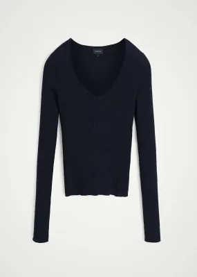 NOVA KNIT BLOUSE |  NAVY