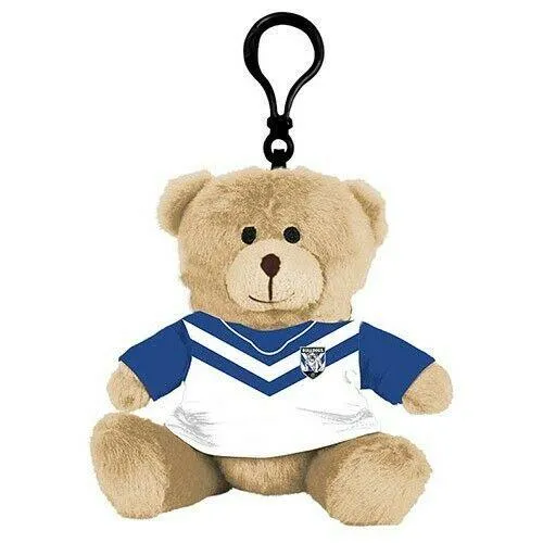 NRL Plush Teddy Bear Bag Tag - Canterbury Bulldogs - 120mm (H)