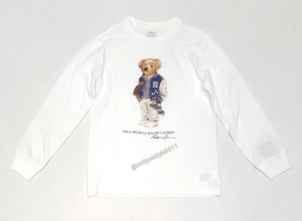 Nwt Kids Polo Ralph Lauren Rugby Bear L/S Tee (2T-7T)