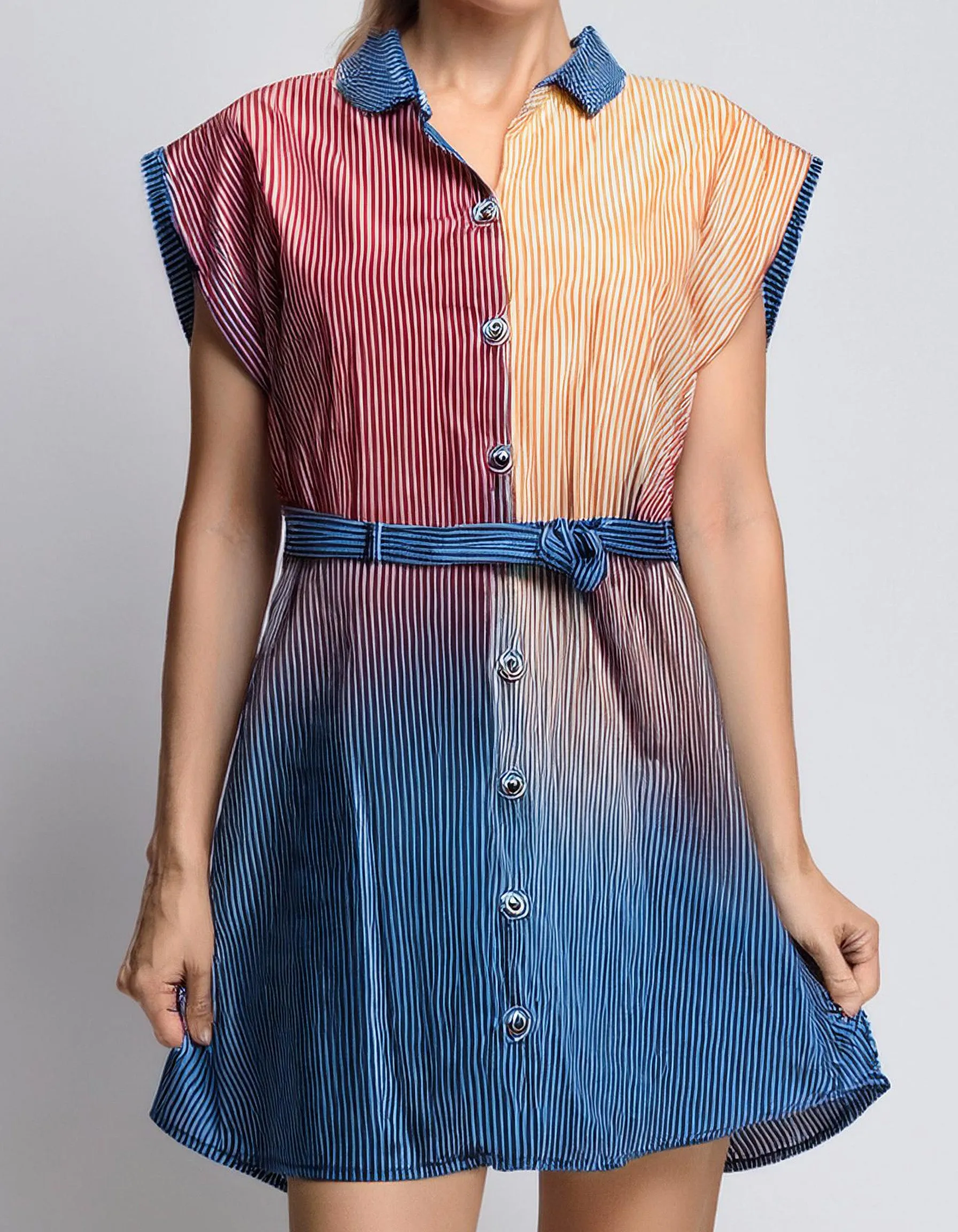 Ombre Denim Shirt Dress