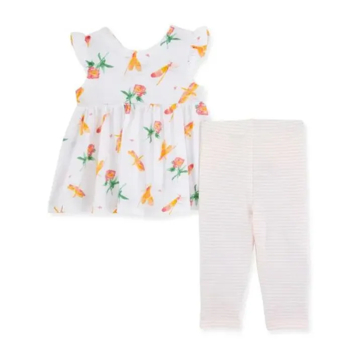 Organic Baby Tunic & Stripe Legging Set - Dragonfly