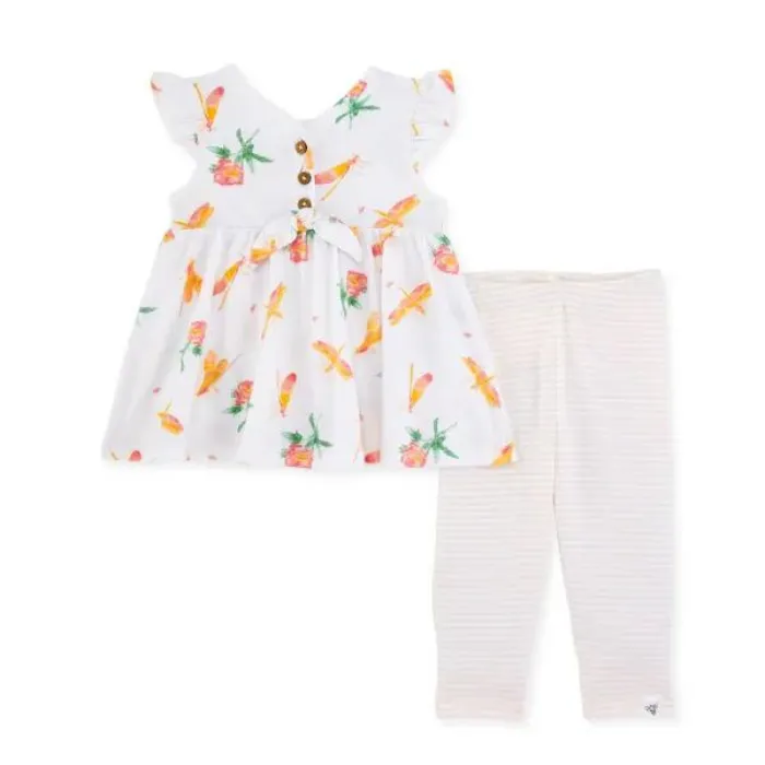 Organic Baby Tunic & Stripe Legging Set - Dragonfly