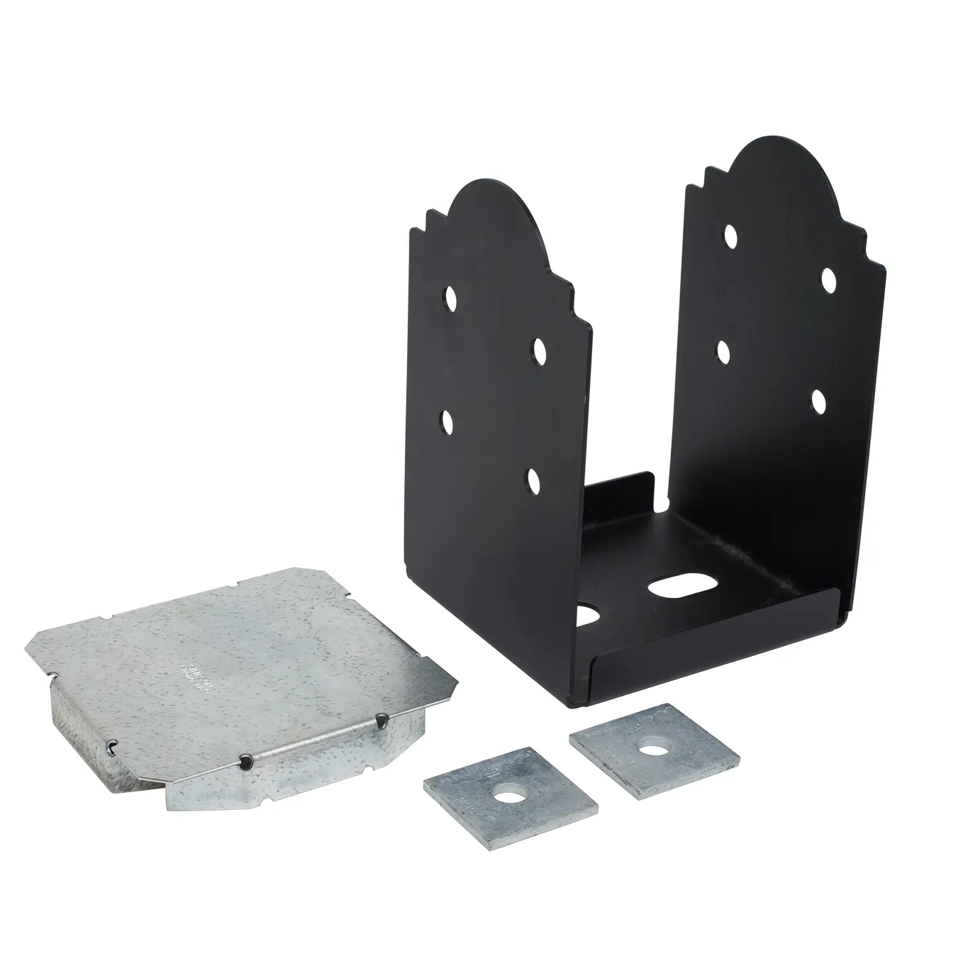 Outdoor Accents® Post Base for 8x8 Rough, ZMAX® Black Powder-Coated