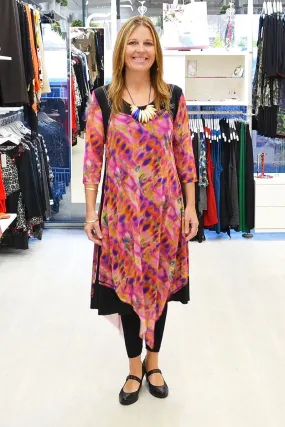 Pink Abstract Long Tunic