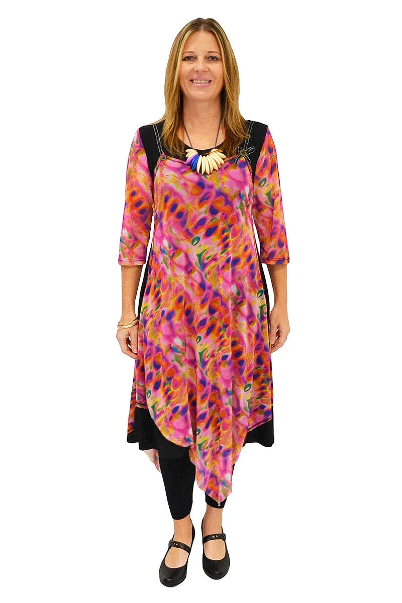 Pink Abstract Long Tunic