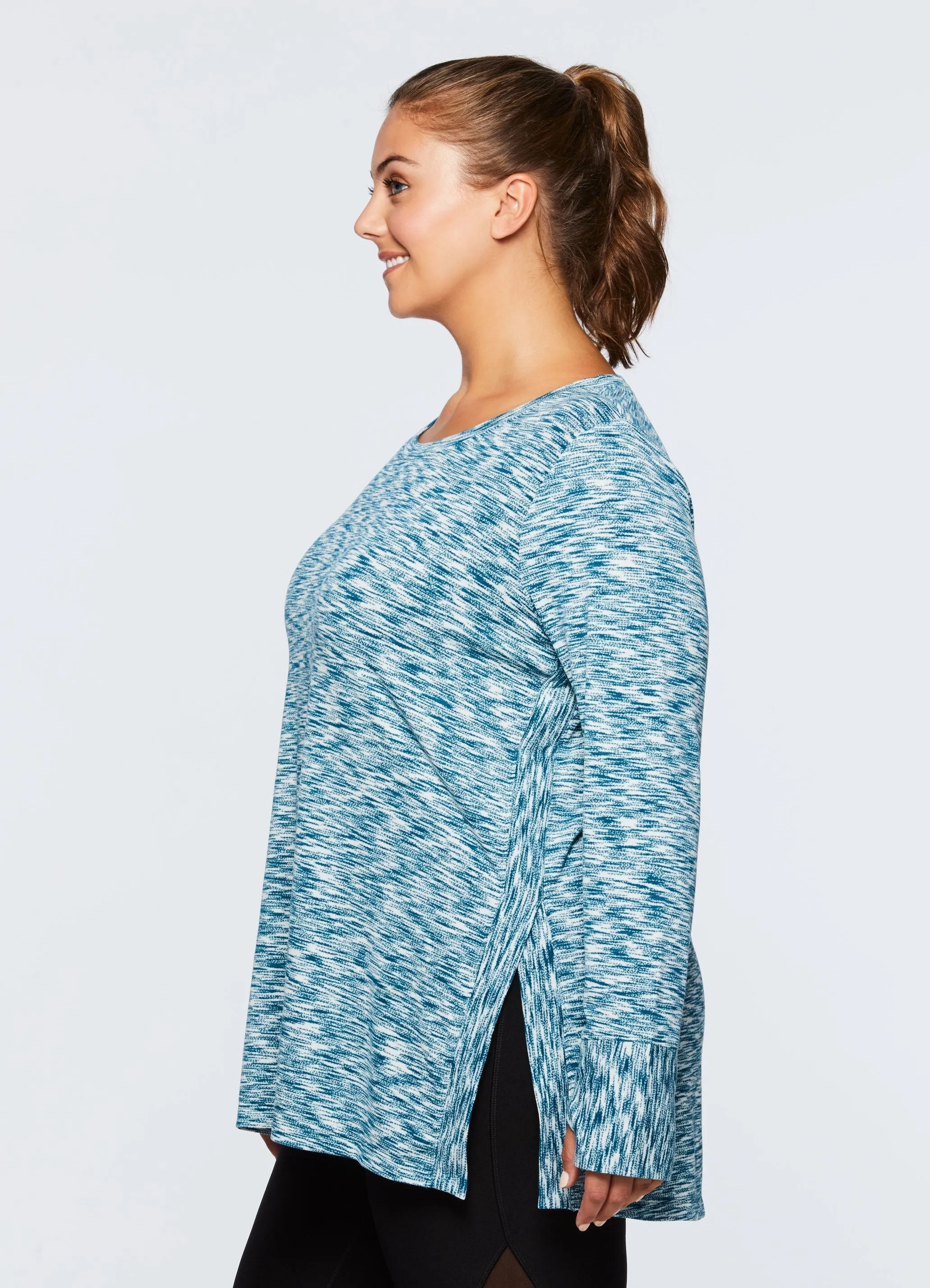 Plus Stratus Long Sleeve Scoopneck Tunic Sweater