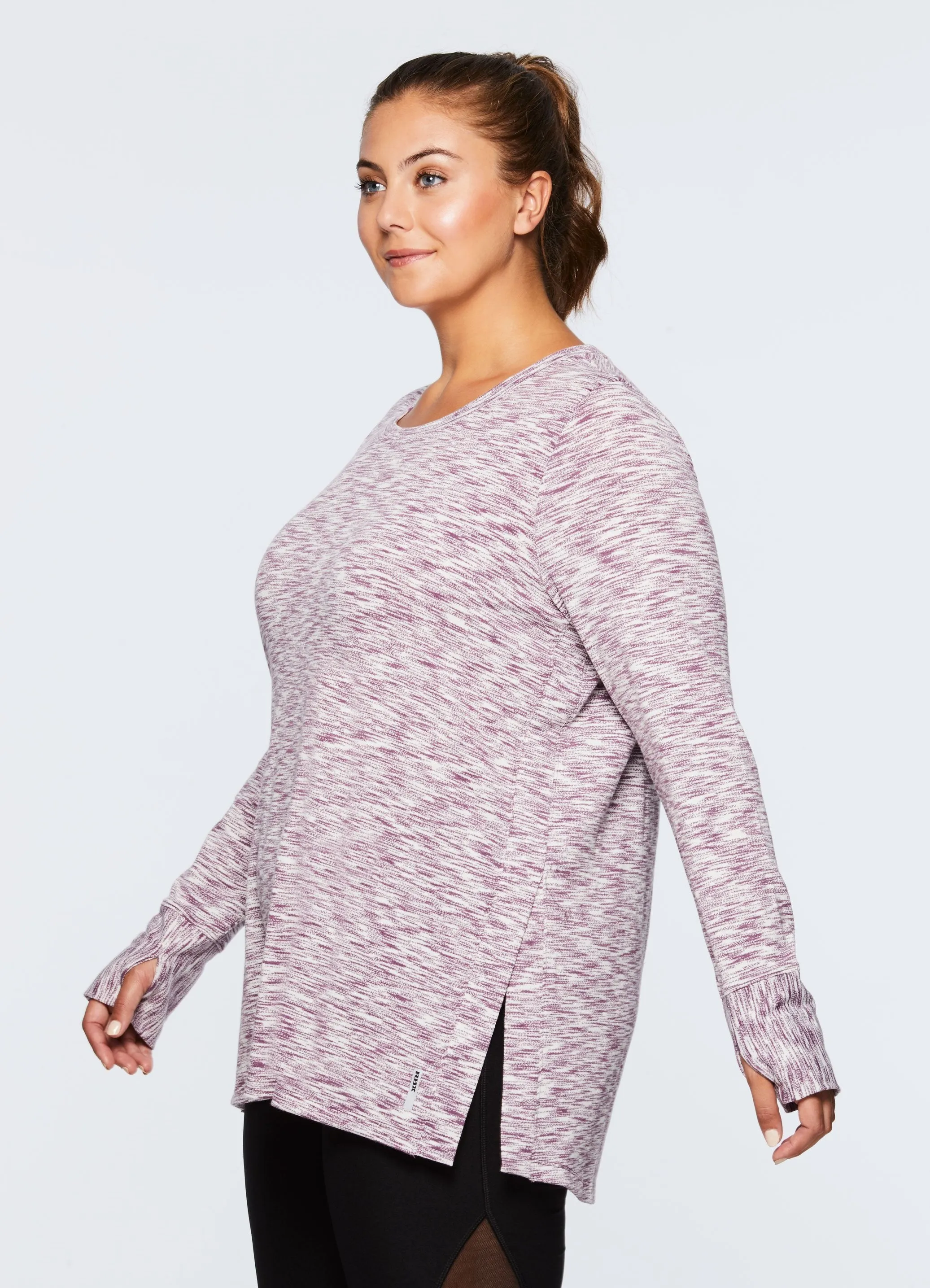 Plus Stratus Long Sleeve Scoopneck Tunic Sweater