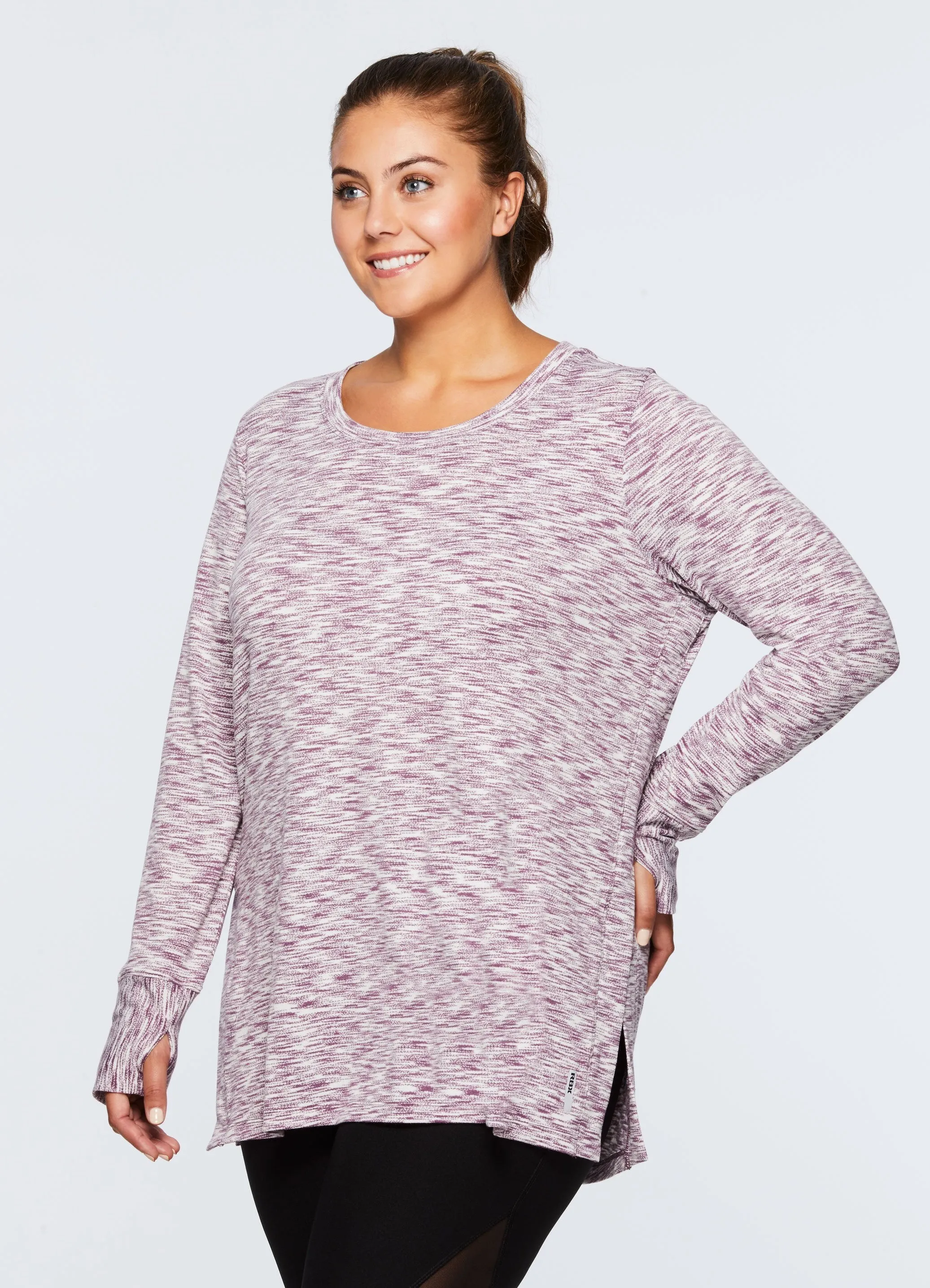 Plus Stratus Long Sleeve Scoopneck Tunic Sweater