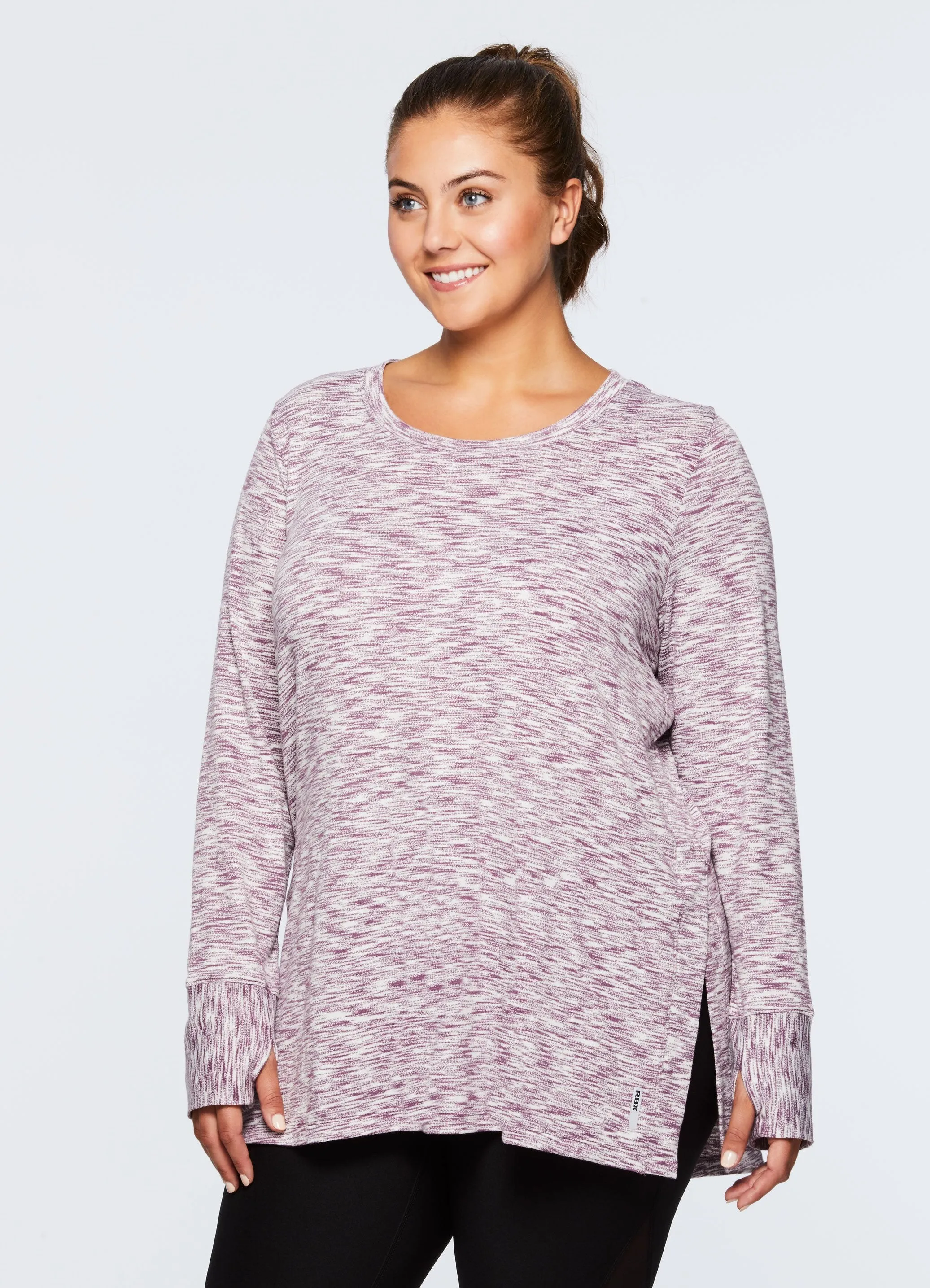 Plus Stratus Long Sleeve Scoopneck Tunic Sweater