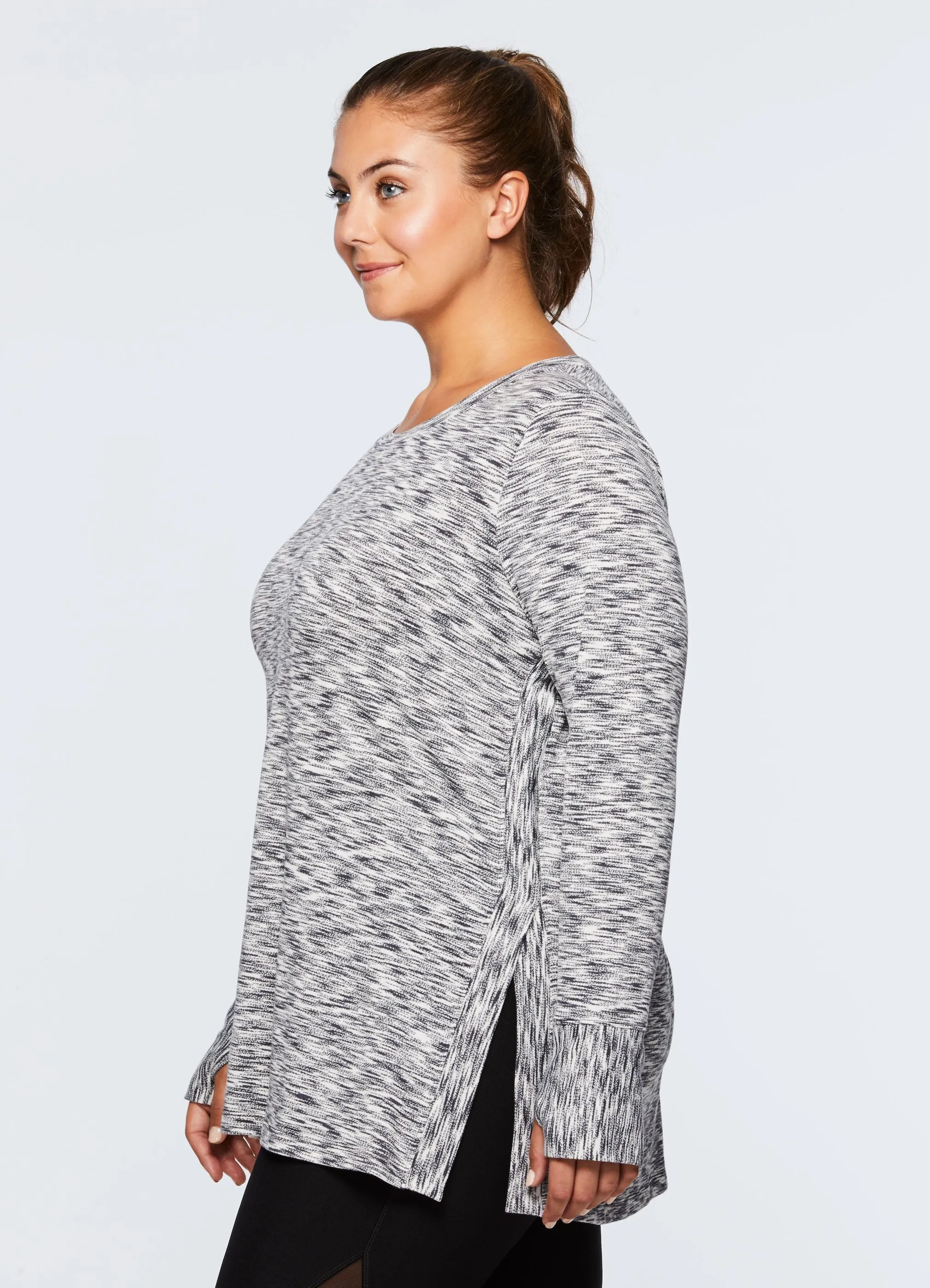 Plus Stratus Long Sleeve Scoopneck Tunic Sweater