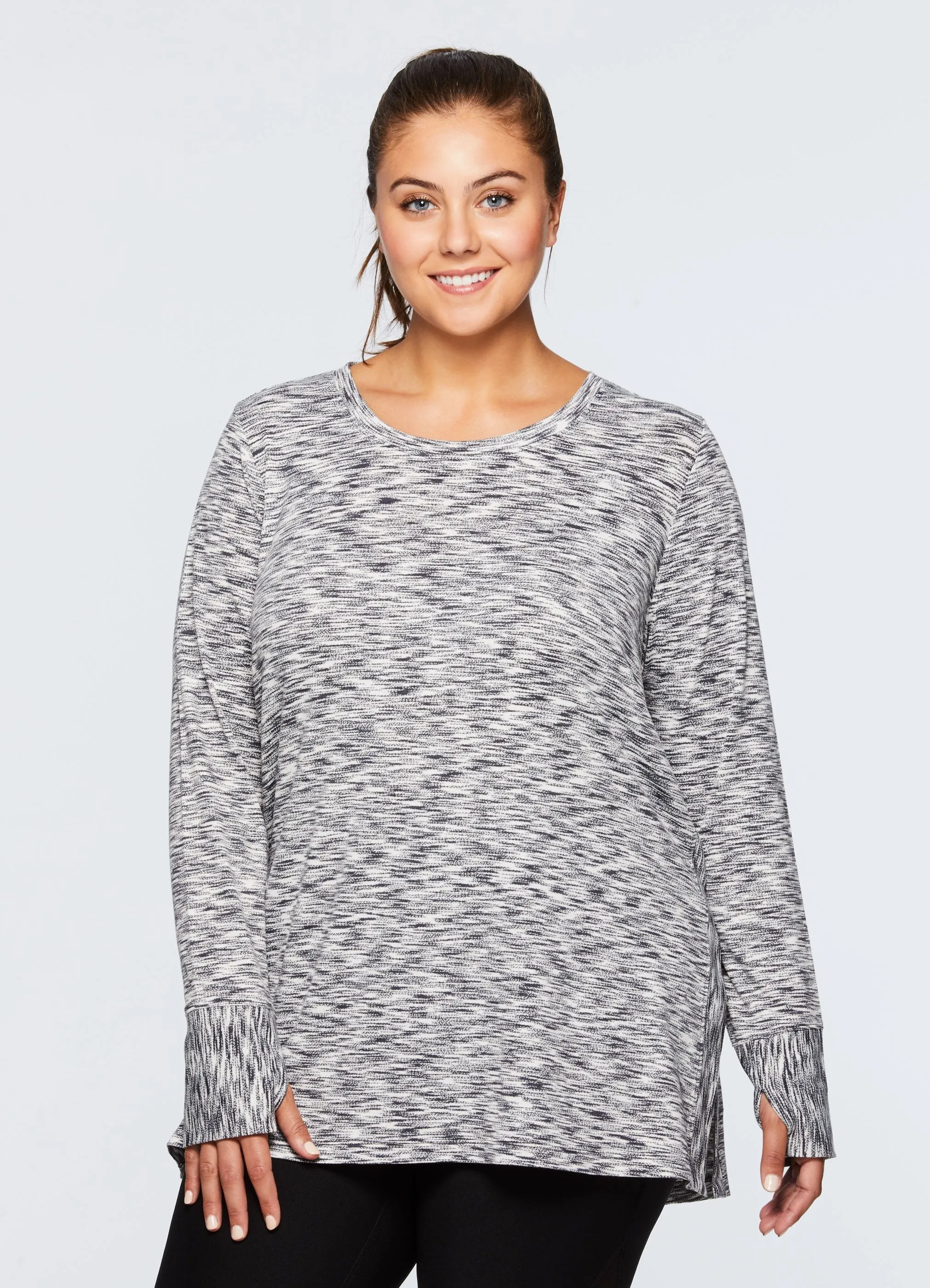 Plus Stratus Long Sleeve Scoopneck Tunic Sweater