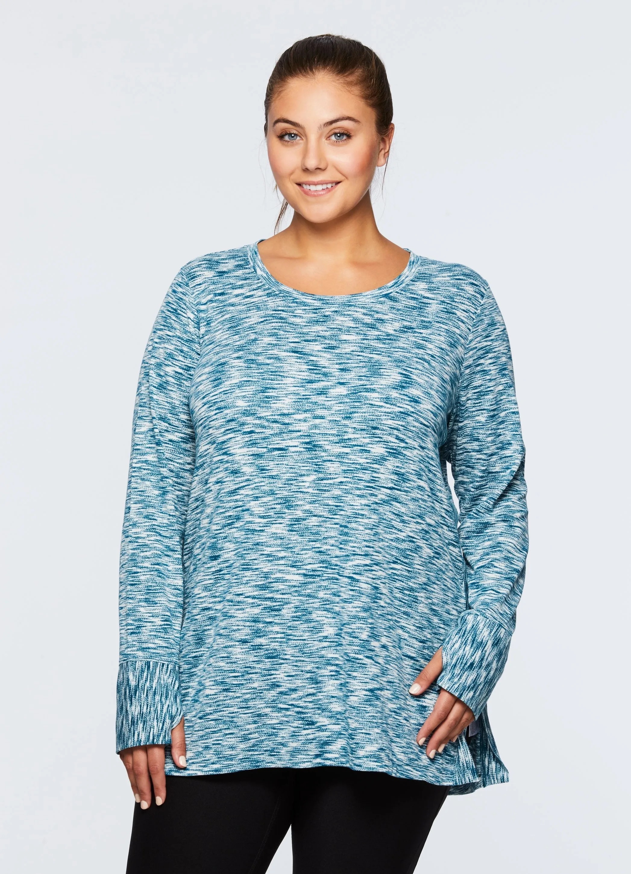 Plus Stratus Long Sleeve Scoopneck Tunic Sweater