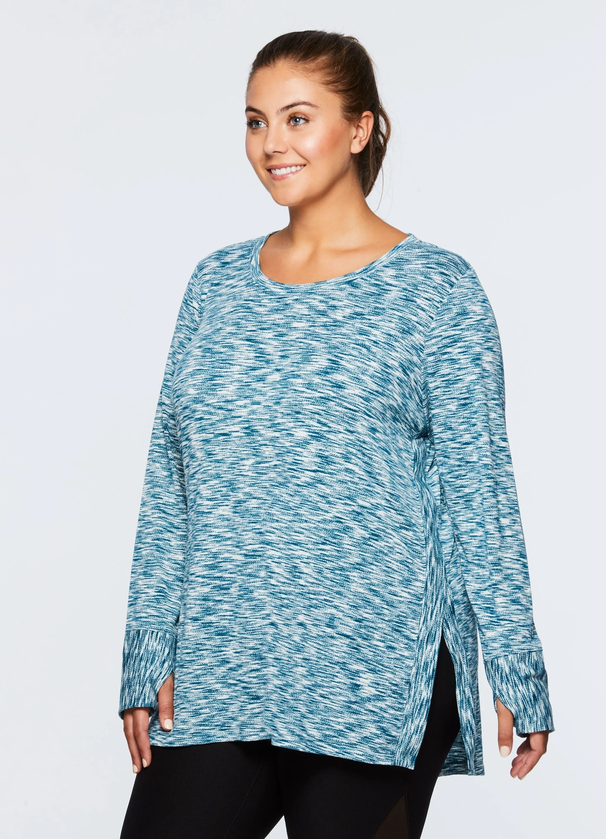 Plus Stratus Long Sleeve Scoopneck Tunic Sweater