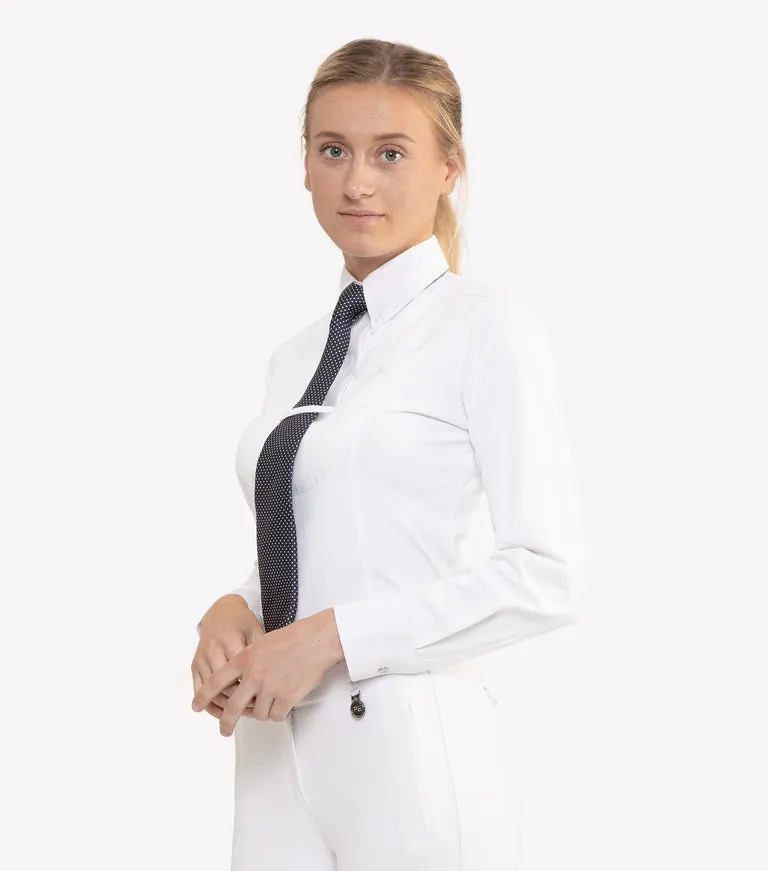 Premier Equine Tessa Ladies Long Sleeve Tie Show Shirt (cream or white)