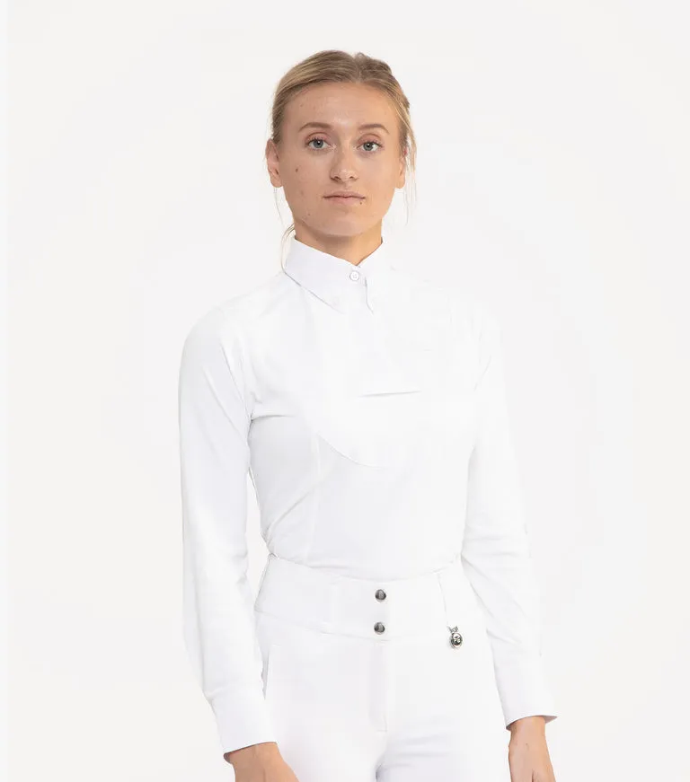 Premier Equine Tessa Ladies Long Sleeve Tie Show Shirt (cream or white)