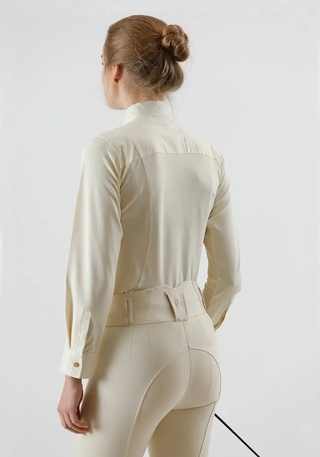 Premier Equine Tessa Ladies Long Sleeve Tie Show Shirt (cream or white)