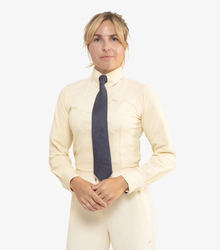 Premier Equine Tessa Ladies Long Sleeve Tie Show Shirt (cream or white)