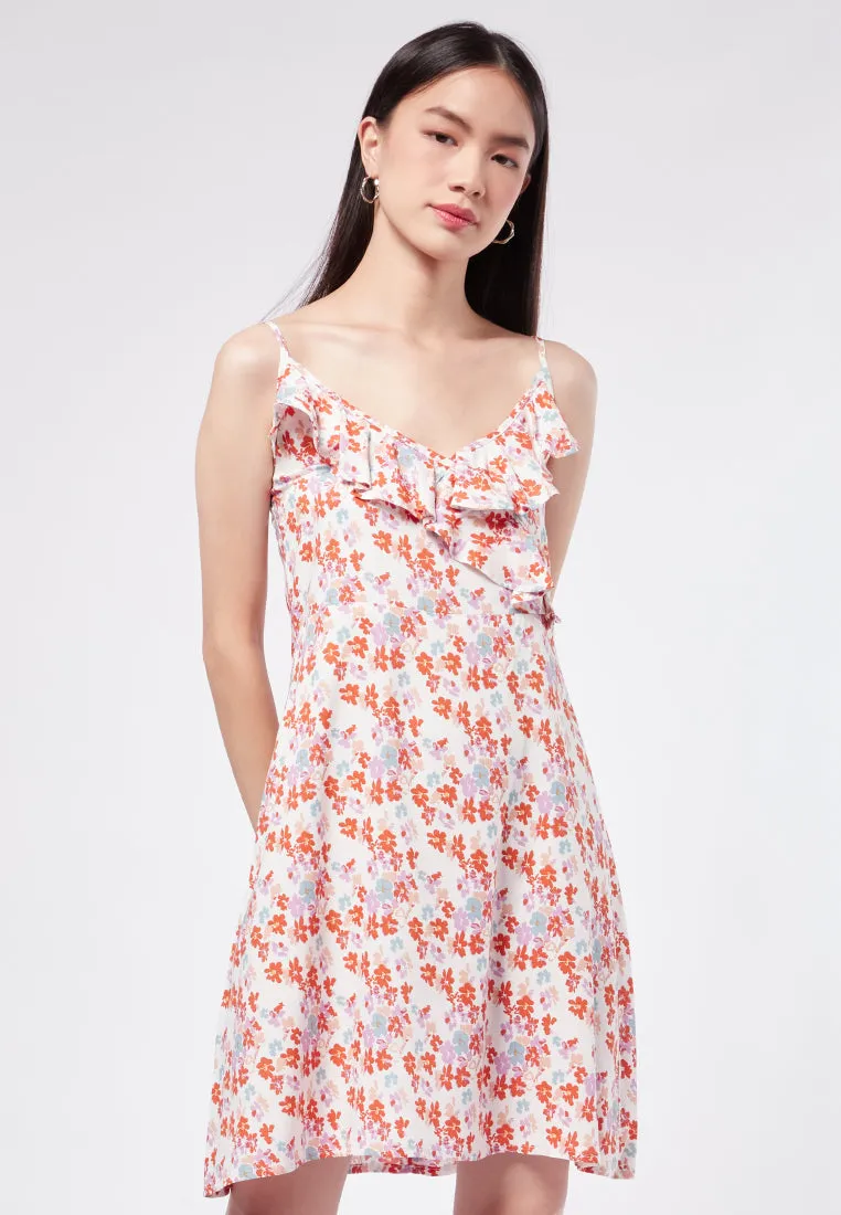 Printed Mini Wrap Dress