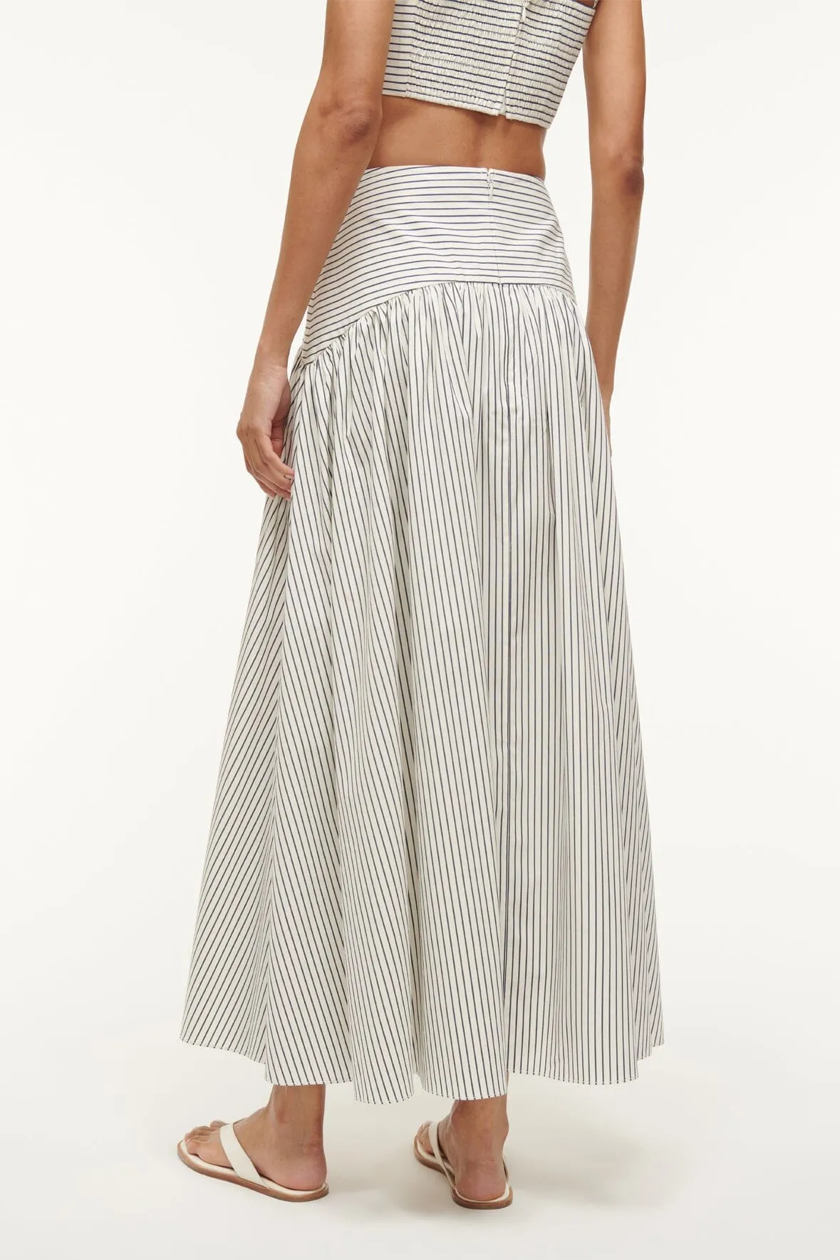 PROCIDA SKIRT | IVORY MICRO STRIPE