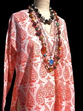 Raja Cotton Tunic Orange Fan