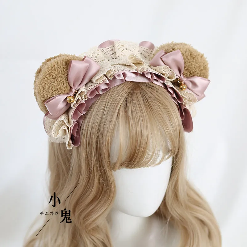 Ruffled Bear Ear Headband