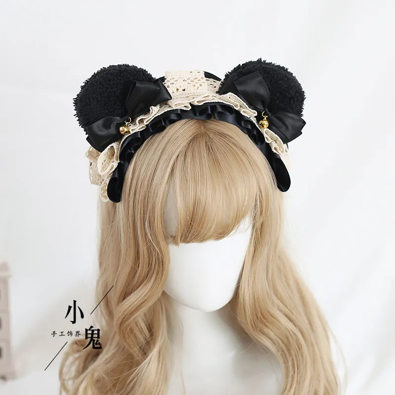 Ruffled Bear Ear Headband