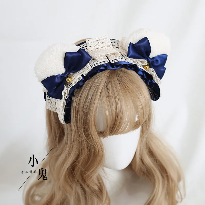 Ruffled Bear Ear Headband