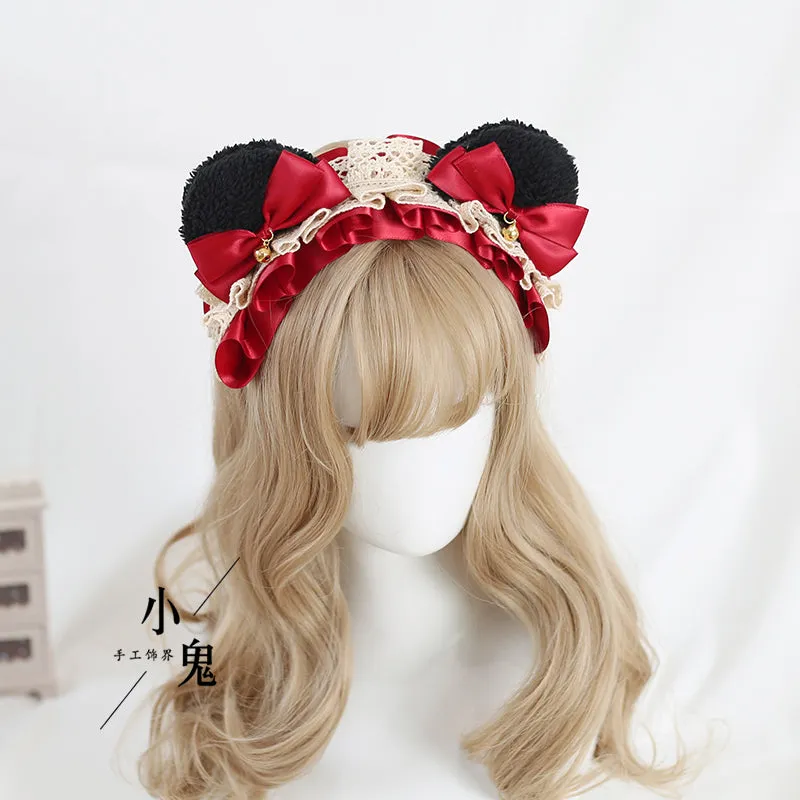 Ruffled Bear Ear Headband