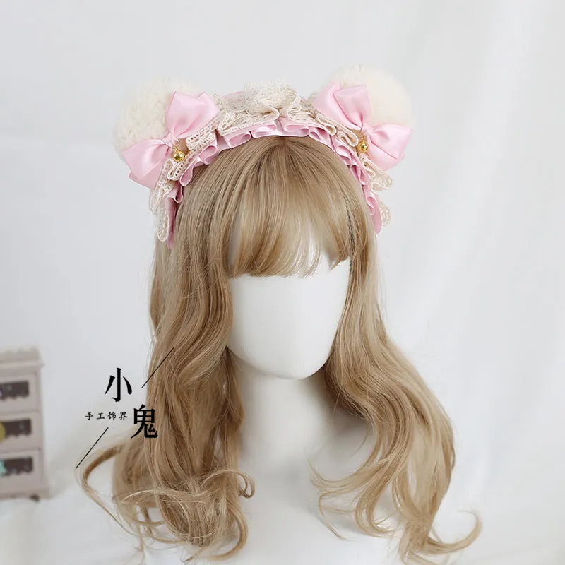 Ruffled Bear Ear Headband