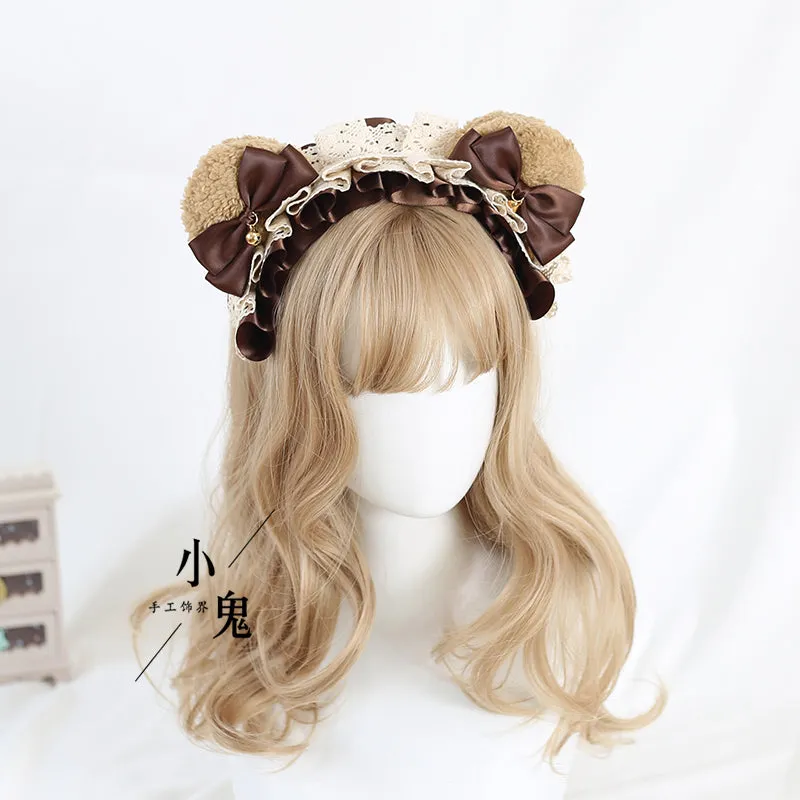 Ruffled Bear Ear Headband