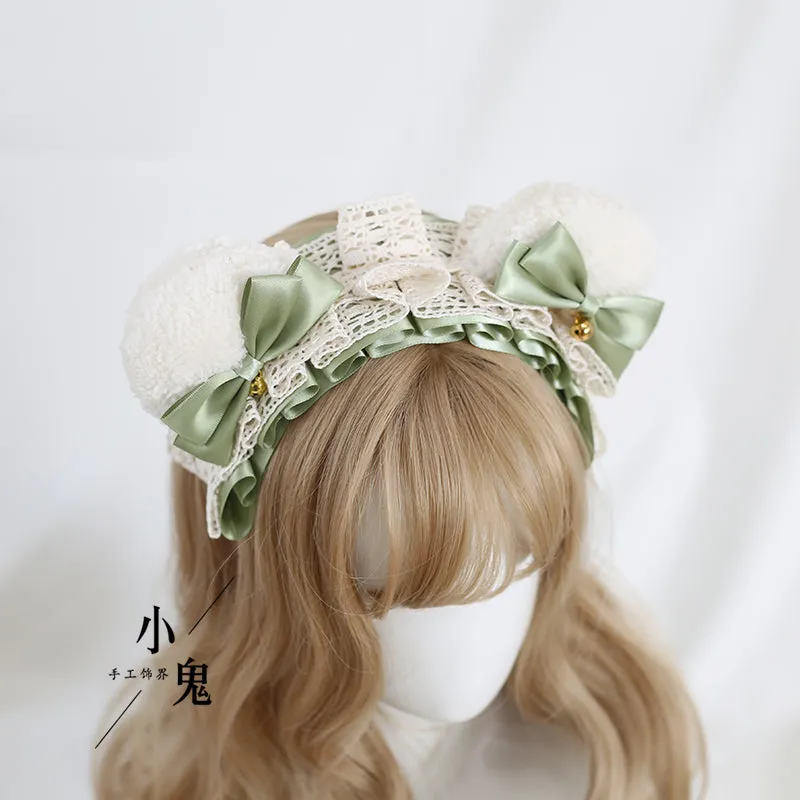 Ruffled Bear Ear Headband