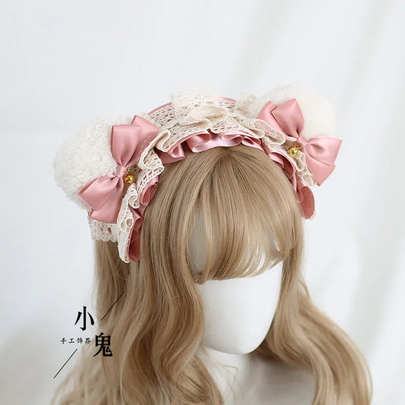 Ruffled Bear Ear Headband