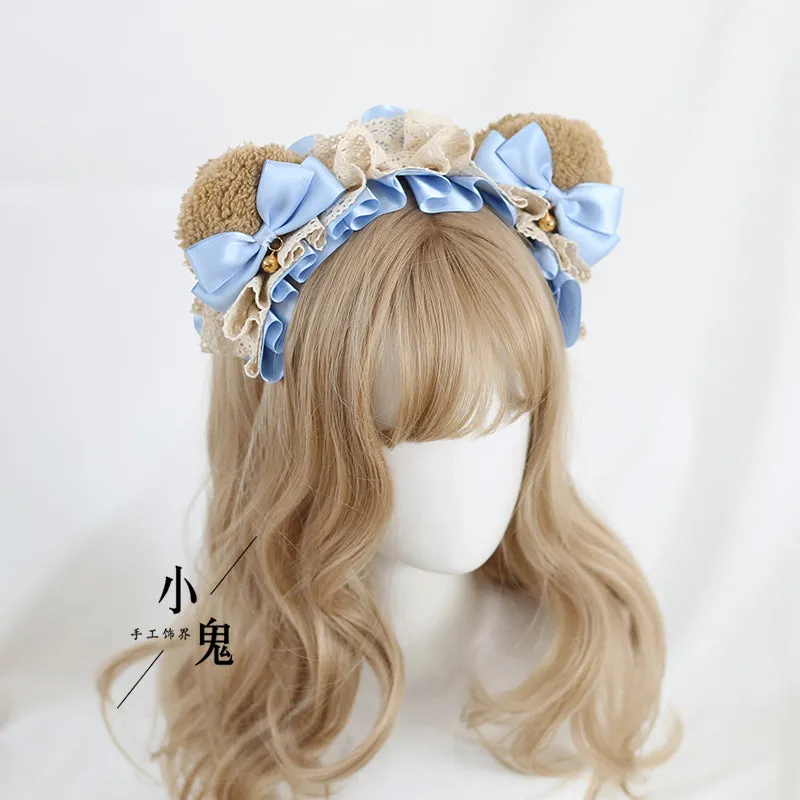 Ruffled Bear Ear Headband