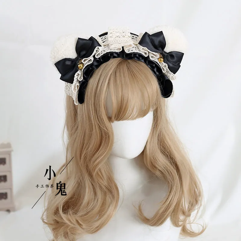 Ruffled Bear Ear Headband