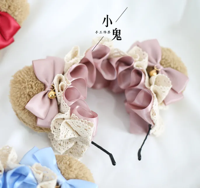 Ruffled Bear Ear Headband