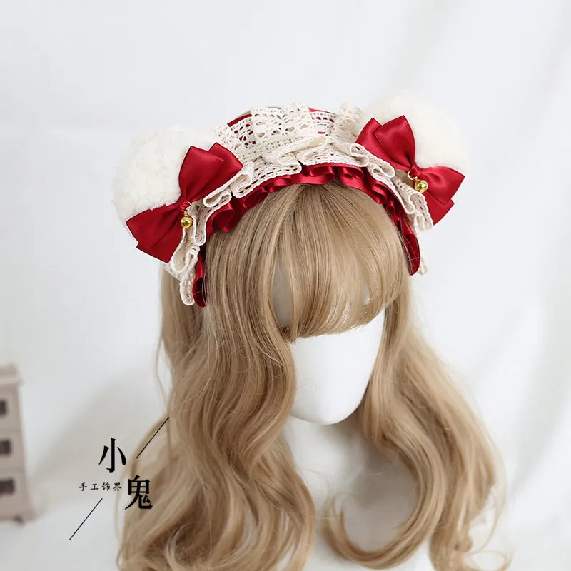 Ruffled Bear Ear Headband