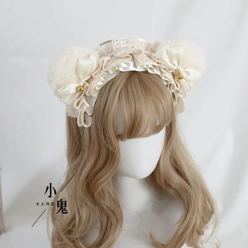 Ruffled Bear Ear Headband