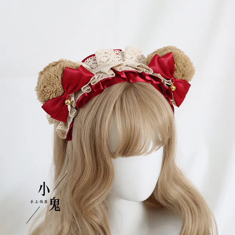 Ruffled Bear Ear Headband