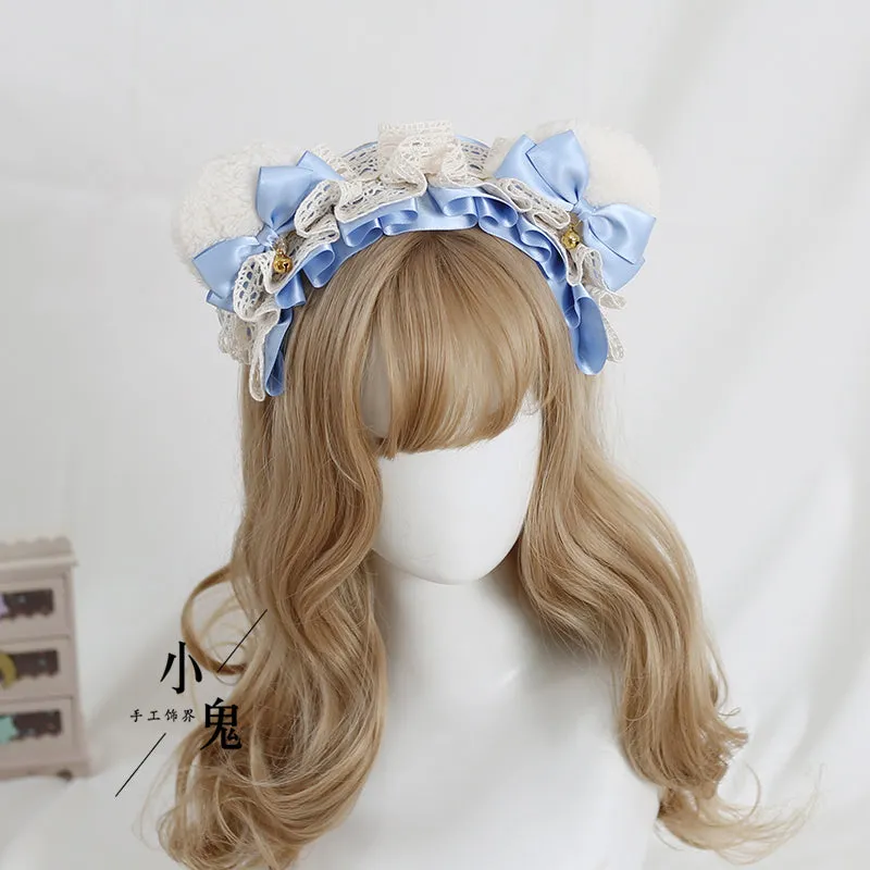 Ruffled Bear Ear Headband