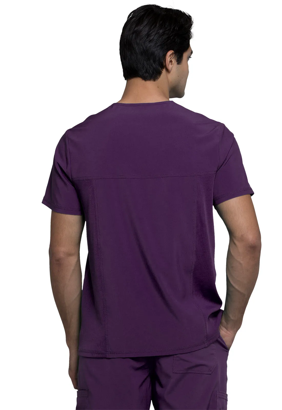 Scrub Top - Cherokee Infinity Men's V-Neck Top - Eggplant, CK900A