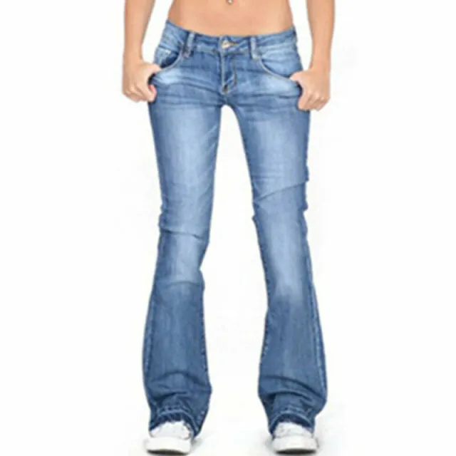 Skinny Flared Jeans Women's Fashion Denim Pants Bootcut Bell Bottoms Stretch Trousers Women Jeans