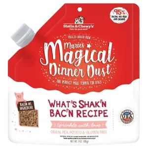 Stella & Chewy's Marie's Magical Dinner Dust What's Shak'n Bac'n Recipe Freeze-Dried Raw Dog Food Topper 7 oz