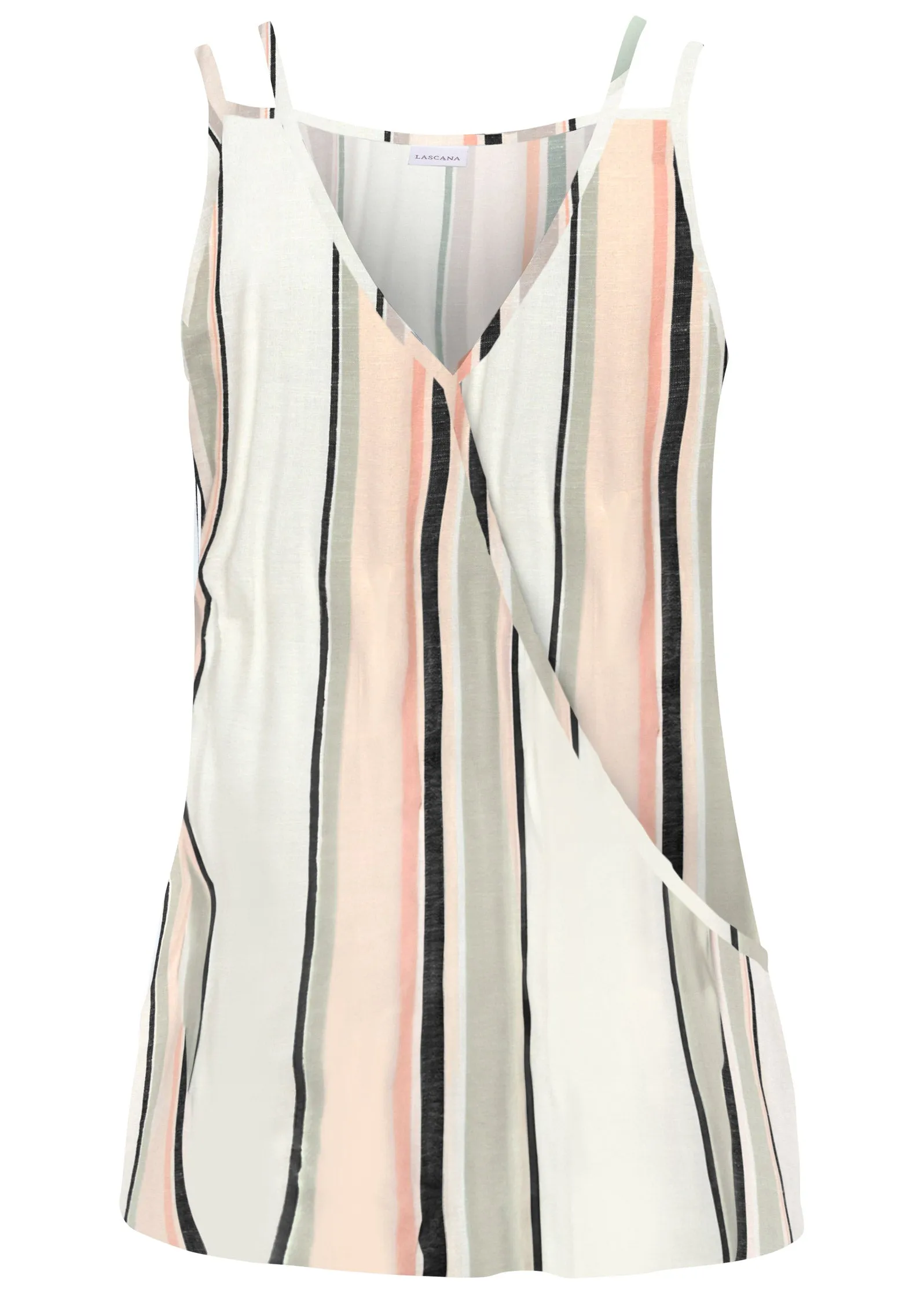 Strappy Blouson Wrap Tank - White Multi