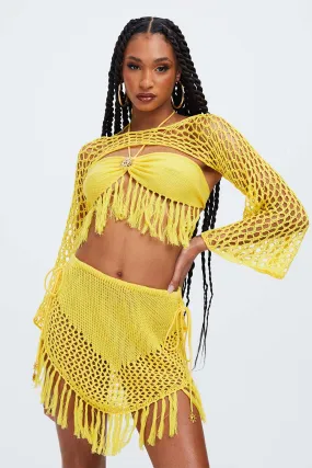 Sunshine Knitted Tassel top and Shrug